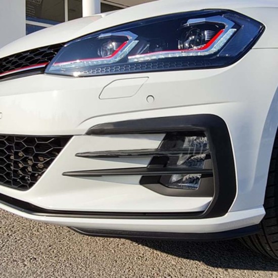 Μπροστινά Φανάρια Set Για Vw Golf 7.5 17-19 Facelift DRL & Dynamic Signal Μαύρα Με Κόκκινη Γραμμή GTI Look H7 Με Μοτέρ Carner