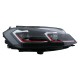 Μπροστινά Φανάρια Set Για Vw Golf 7.5 17-19 Facelift DRL & Dynamic Signal Μαύρα Με Κόκκινη Γραμμή GTI Look H7 Με Μοτέρ Carner
