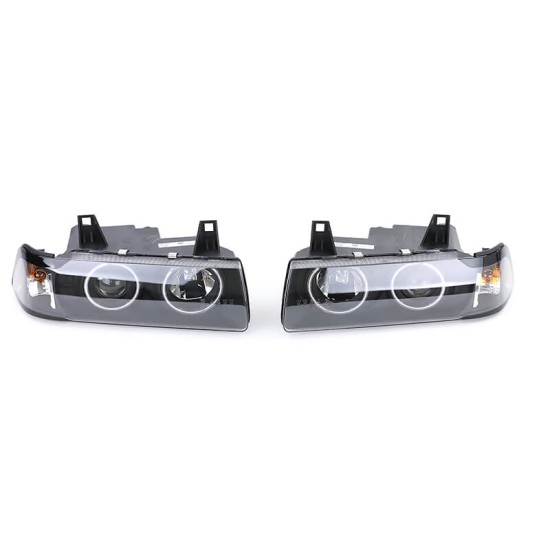Μπροστινά Φανάρια Set Για Bmw 3 E36 90-99 Sedan / Compact / Touring ccfl Angel Eyes Μαύρα H3/H1 Eagle Eyes