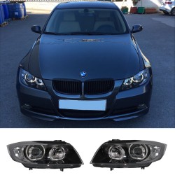 Μπροστινά Φανάρια Set Για Bmw 3 E90 / E91 05-11 Angel Eyes Led Μαύρα H7/H7 Depo Μπροστινά Φανάρια Set Για Bmw 3 E90 / E91 05-11 Angel Eyes Led Μαύρα H7/H7 Depo