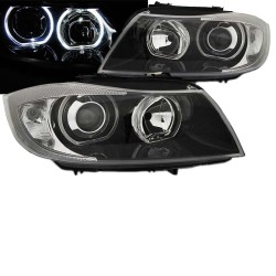 Μπροστινά Φανάρια Set Για Bmw 3 E90 / E91 05-11 Angel Eyes Led Μαύρα H7/H7 Depo Μπροστινά Φανάρια Set Για Bmw 3 E90 / E91 05-11 Angel Eyes Led Μαύρα H7/H7 Depo