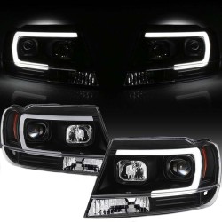 Μπροστινά Φανάρια Set Για Jeep Grand Cherokee 99-05 WJ DRL Tube Lights Μαύρα HB4/H1 Manual Sonar Μπροστινά Φανάρια Set Για Jeep Grand Cherokee 99-05 WJ DRL Tube Lights Μαύρα HB4/H1 Manual Sonar