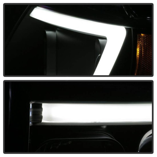 Μπροστινά Φανάρια Set Για Jeep Grand Cherokee 99-05 WJ DRL Tube Lights Μαύρα HB4/H1 Manual Sonar