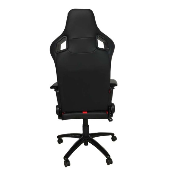 Κάθισμα Bucket RS Avalon Gaming Chair Δερματίνη Μαύρο Με Κόκκινες Ραφές Καπιτονέ 1 Τεμάχιο Carner 2046
