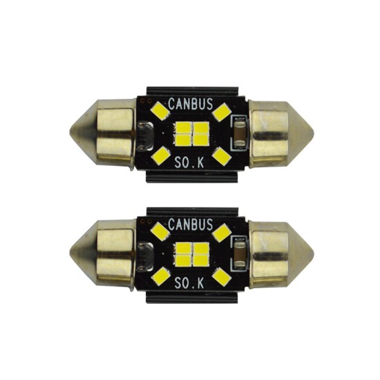 Λάμπες Led Σωληνωτές 31mm 8 Leds 12volt Canbus Λευκό Φως Auto GS 600484 2 Τεμάχια