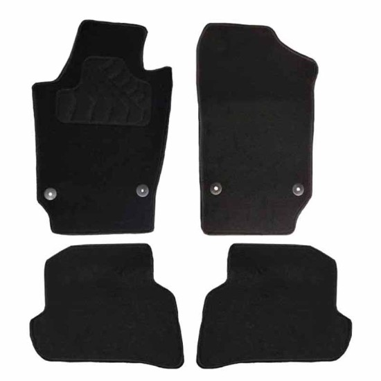 Πατάκια Αυτοκινήτου Μοκέτα Για VW Polo 6R 2009-2017 Car+ Black 4 Pieces