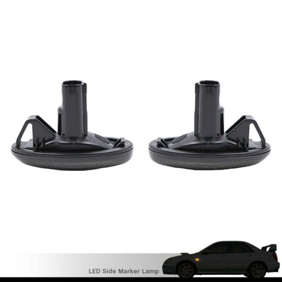 Πλαϊνά Φλας Φτερού Για Subaru Impreza 02-07 / Forester 01-05 / Liberty 00-03 Led Dynamic Φιμέ 2 Τεμάχια