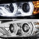 Μπροστινά Φανάρια Set Για Bmw 3 F30 / F31 11-15 3D Angel Eyes Χρωμίου H7/H7 Με Μοτέρ Sonar