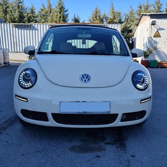 Μπροστινά Φανάρια Set Για Vw New Beetle 06-12 DRL Μαύρα H7 Με Μοτέρ Sonar