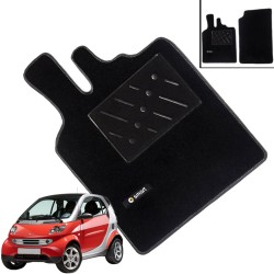 Πατάκια Αυτοκινήτου Μοκέτα Για Smart W450 99-06  Με Μονό Κέντημα Black 2 Τεμάχια