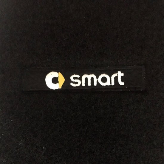 Πατάκια Αυτοκινήτου Μοκέτα Για Smart W450 99-06  Με Μονό Κέντημα Black 2 Τεμάχια