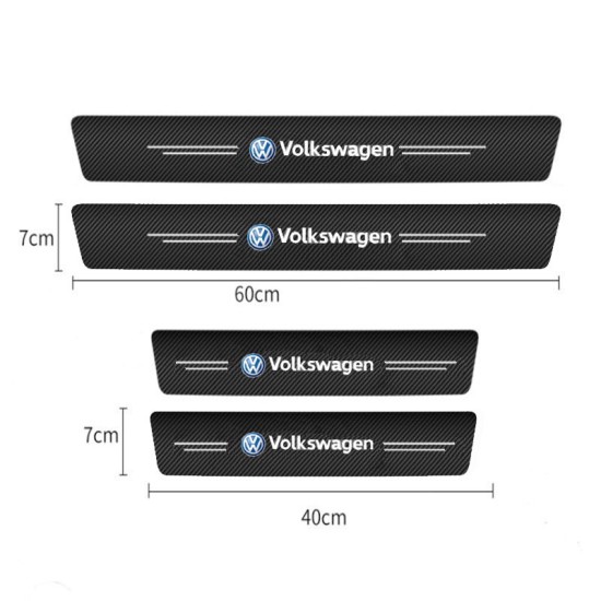 Διακοσμητικά Εσωτερικά Μασπιέ Πόρτας Carbon Look Volkswagen Αυτοκόλλητα 4 Τεμάχια