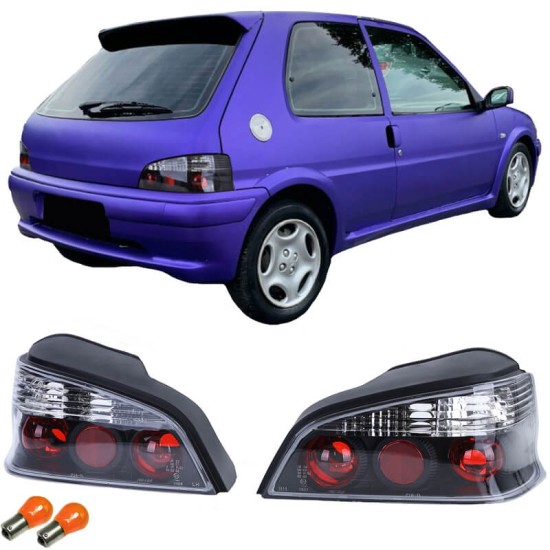 Πισινά Φανάρια Σετ Για Peugeot 106 96-03 Μαύρα JunYan