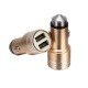 Φορτιστής Αναπτήρα Αυτοκινήτου Με 2 Θύρες Usb 2.1A/1A 12/24V Χρυσό 99168