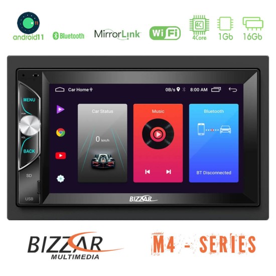 Οθόνη 2Din Bizzar Universal Deck Android 12 (2+32GB) Bluetooth / USB /WiFi / GPS Με Οθόνη 6.5" U-BL-4T-2069