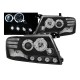 Μπροστινά Φανάρια Set Για Mitsubishi Pajero V60 00-06 Angel Eyes Μαύρα H7/H1 Manual Eagle Eyes