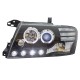 Μπροστινά Φανάρια Set Για Mitsubishi Pajero V60 00-06 Angel Eyes Μαύρα H7/H1 Manual Eagle Eyes
