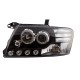 Μπροστινά Φανάρια Set Για Mitsubishi Pajero V60 00-06 Angel Eyes Μαύρα H7/H1 Manual Eagle Eyes