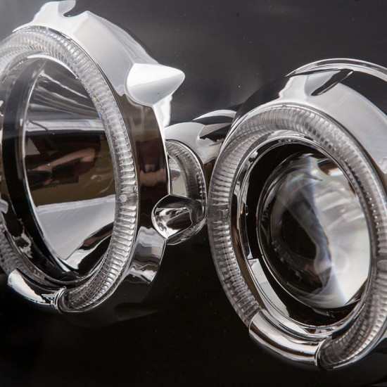 Μπροστινά Φανάρια Set Για Mitsubishi Pajero V60 00-06 Angel Eyes Μαύρα H7/H1 Manual Eagle Eyes