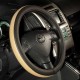 Κάλυμμα Τιμονιού Αυτοκινήτου Otom Easy-Fit Δερματίνη Μαύρο - Μπεζ Medium 37-39cm F-57