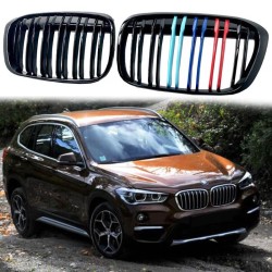 Καρδιές Μάσκας Για Bmw X1 F48 14-19 M4 Look Με Διπλή Γρίλια Tri-Color Μαύρο Γυαλιστερό 2 Τεμάχια Καρδιές Μάσκας Για Bmw X1 F48 14-19 M4 Look Με Διπλή Γρίλια Tri-Color Μαύρο Γυαλιστερό 2 Τεμάχια