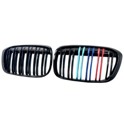 Καρδιές Μάσκας Για Bmw X1 F48 14-19 M4 Look Με Διπλή Γρίλια Tri-Color Μαύρο Γυαλιστερό 2 Τεμάχια Καρδιές Μάσκας Για Bmw X1 F48 14-19 M4 Look Με Διπλή Γρίλια Tri-Color Μαύρο Γυαλιστερό 2 Τεμάχια
