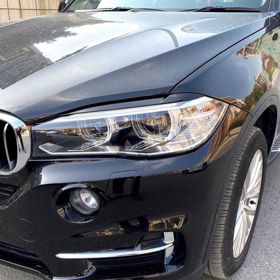 Φρυδάκια Μπροστινών Φαναριών Για Bmw  X5 F15 & X6 F16 2013-2018 Βαμμένα Μάυρο Γυαλιστερό Χρώμα 2 Τεμάχια
