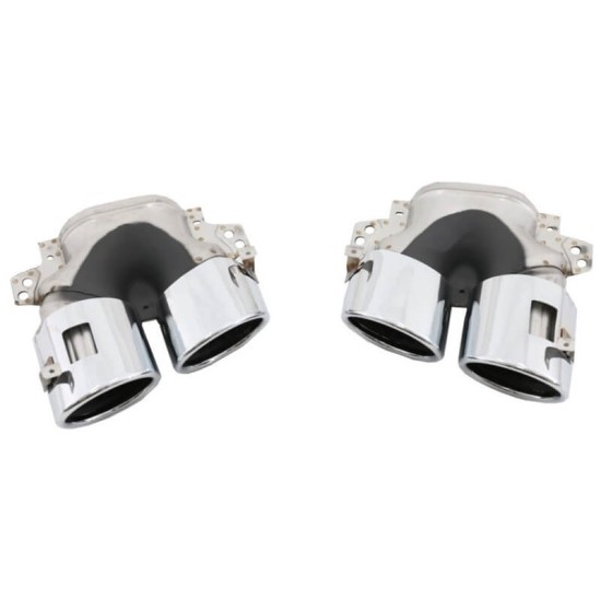 Diffuser Πίσω Προφυλακτήρα Για Mercedes-Benz A-Class W177 19+ Sedan Amg Look Με Μπούκες Χρωμίου