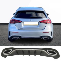 Diffuser Πίσω Προφυλακτήρα Για Mercedes-Benz A-Class W177 19+ Hatchback Amg Line Με Απολήξεις Χρωμίου Diffuser Πίσω Προφυλακτήρα Για Mercedes-Benz A-Class W177 19+ Hatchback Amg Line Με Απολήξεις Χρωμίου
