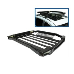 Σχάρα Οροφής Αυτοκινήτου Αλουμινίου Aero Μαύρη 140x100cm Με Φώτα Led 28834