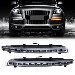 Μπροστινά Φλας Για Audi Q7 4L (2006-2009) Facelift Design Led & DRL Μάυρο/Χρώμιο 2 Τεμάχια Μπροστινά Φλας Για Audi Q7 4L (2006-2009) Facelift Design Led & DRL Μάυρο/Χρώμιο 2 Τεμάχια