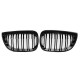 Καρδιές Μάσκας Για Bmw 1 E87 04-07 M4 Look Με 12 Διπλές Γρίλιες Μαύρο Γυαλιστερό 2 Τεμάχια