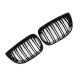 Καρδιές Μάσκας Για Bmw 1 E87 04-07 M4 Look Με 12 Διπλές Γρίλιες Μαύρο Γυαλιστερό 2 Τεμάχια