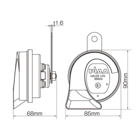 Κόρνα Αυτοκινήτου Σαλιγκάρι PIAA Oto Style Hight 500Hz / Low 400Hz 12V 112dB