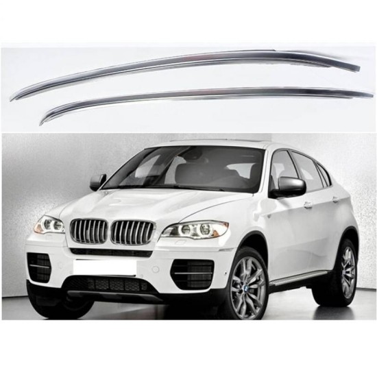 Μπάρες Οροφής Railing Για BMW X6 E71 2008-2015 Flush-Rails Αλουμινίου Ασημί 2 Τεμάχια