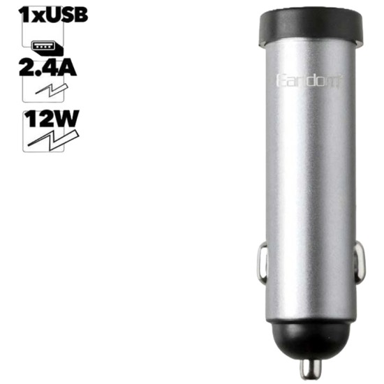 Φορτιστής Αναπτήρα Αυτοκινήτου Με 1 Θύρα Usb 2.4A 12/24V Earldom Fast Charger