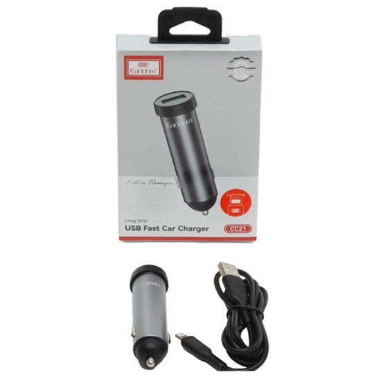 Φορτιστής Αναπτήρα Αυτοκινήτου Με 1 Θύρα Usb 2.4A 12/24V Earldom Fast Charger
