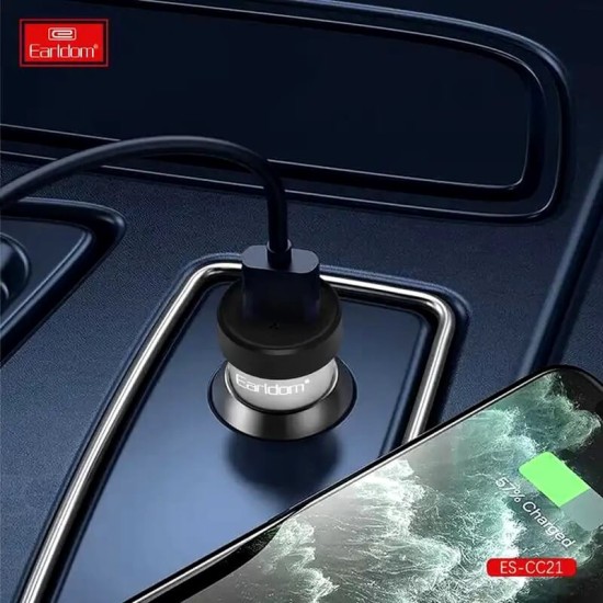Φορτιστής Αναπτήρα Αυτοκινήτου Με 1 Θύρα Usb 2.4A 12/24V Earldom Fast Charger