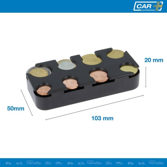 Κερματοθήκη Αυτοκινήτου Car+ Μαύρη 50x103x20mm EURO200