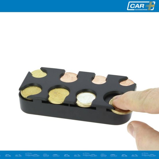 Κερματοθήκη Αυτοκινήτου Car+ Μαύρη 50x103x20mm EURO200