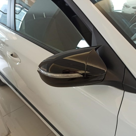 Καπάκια Καθρεφτών Για Hyundai I20 2014-2020 Με Θέση Φλας Γυαλιστερό Μαύρο 2 Τεμάχια