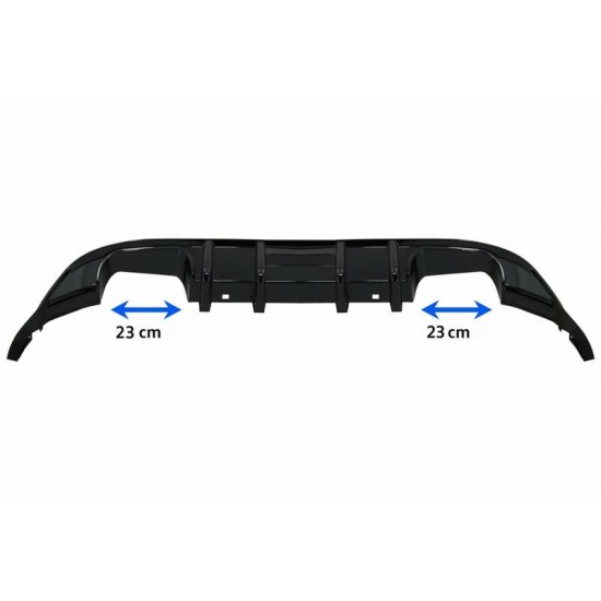 Diffuser Πίσω Προφυλακτήρα Για VW Golf VII (7.5) 17-20 Facelift R-Look Μαύρο Γυαλιστερό