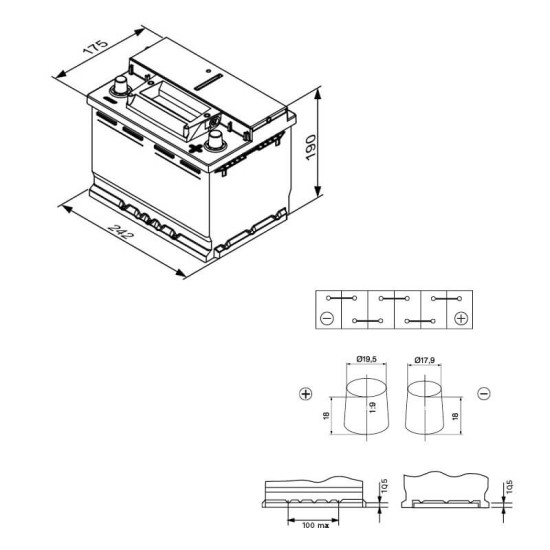 Μπαταρία Αυτοκινήτου 60Ah Δεξιά Bosch 640Α (ΕΝ) Start Stop AGM S4E05