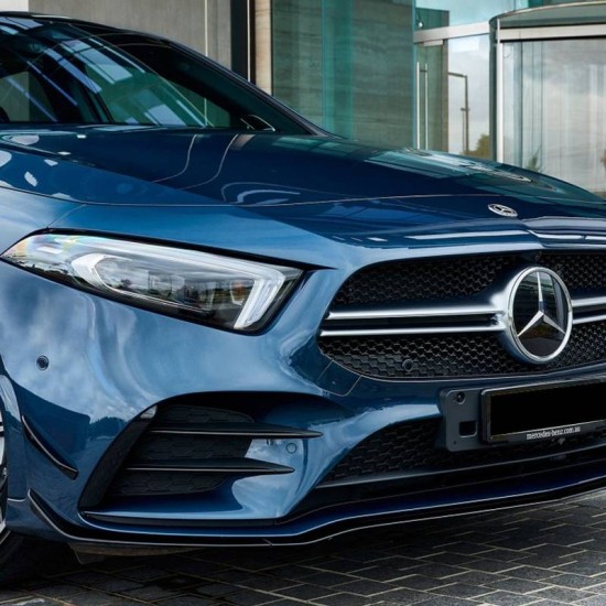 Splitters Μπροστινού Προφυλακτήρα Για Mercedes-Benz A-Class W177 19+ Amg Line Έκδοση Γυαλιστερό Μαύρο 7 Τεμάχια