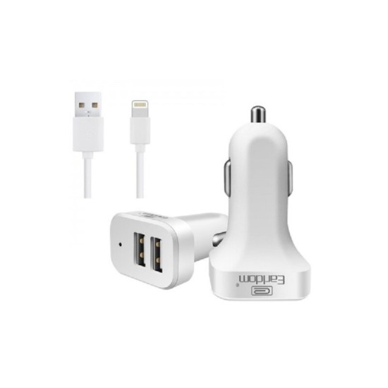Καλώδιο Φόρτισης Και Μεταφοράς Δεδομένων 2 x USB 12-24V Για Iphone Earldom ES-131 Lightning 2.4A 1 Τεμάχιο