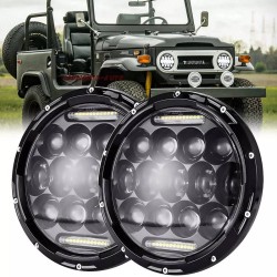 Μπροστινά Φανάρια Set Για Jeep Wrangler 96+ / Mercedes-Benz G-Class W463 / Hummer H1/H2 / Harley-Davidson Led Angel Eyes / DRL Projectors Μαύρα 13 led 2 Τεμάχια