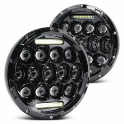 Μπροστινά Φανάρια Set Για Jeep Wrangler 96+ / Mercedes-Benz G-Class W463 / Hummer H1/H2 / Harley-Davidson Led Angel Eyes / DRL Projectors Μαύρα 13 led 2 Τεμάχια