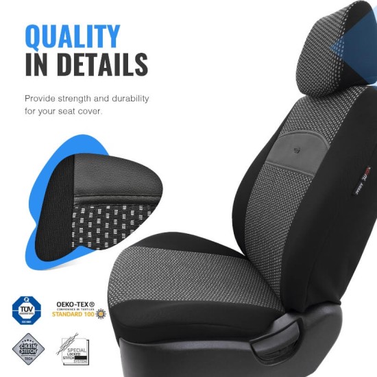Καλύμματα Αυτοκινήτου Otom Smart Design Universal Ύφασμα / Δερματίνη Σετ Εμπρός / Πίσω 11 Τεμαχίων Μαύρο SLΤSΜΤ101-ΝΖ