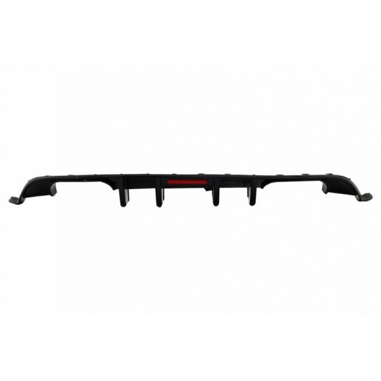 Diffuser Πίσω Προφυλακτήρα Για VW Golf VII (7.5) 17-20 Facelift R-Look Μαύρο Γυαλιστερό Με Led Στοπάκι
