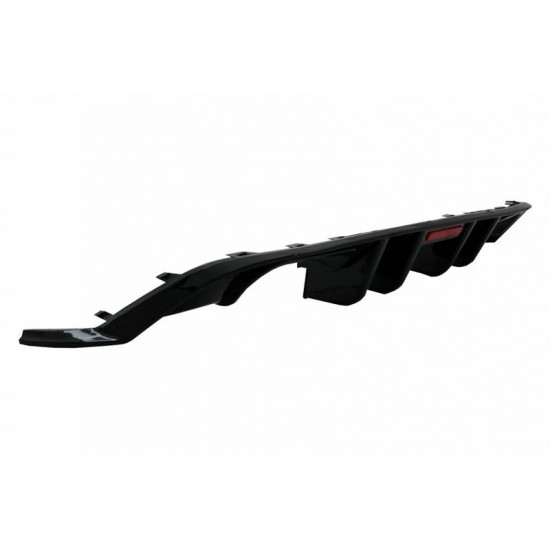 Diffuser Πίσω Προφυλακτήρα Για VW Golf VII (7.5) 17-20 Facelift R-Look Μαύρο Γυαλιστερό Με Led Στοπάκι